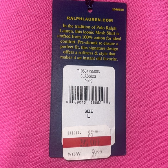 (NEW) Hot Pink Men’s Polo Ralph Lauren Iconic Mesh Shirt👕🏷 - Picture 14 of 14
